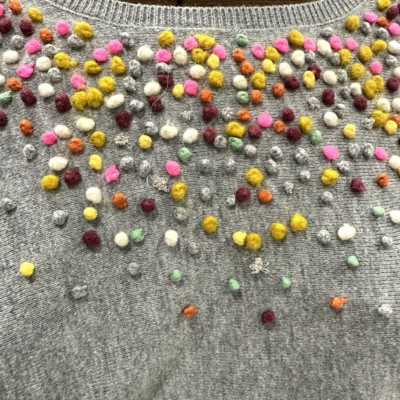 Grey Pullover Sweater with Colourful Dots - Picture 7 of 7